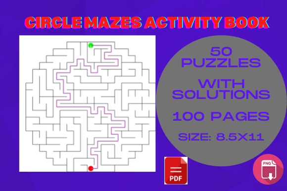 50 Circle Maze Puzzles Activity Book for KDP Success