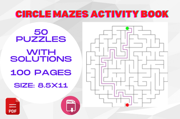 Explore Circle Maze Puzzles 8.5x11 KDP