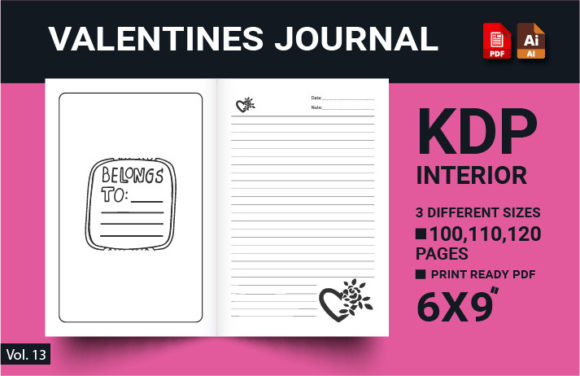 Valentines Lined Journal Notebook: A Thoughtful Gift for Creative Expression